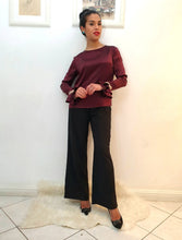 Carica l'immagine nel visualizzatore di Gallery, Blusa Bordeaux in seta pura