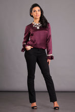Carica l'immagine nel visualizzatore di Gallery, Blusa Bordeaux in seta pura
